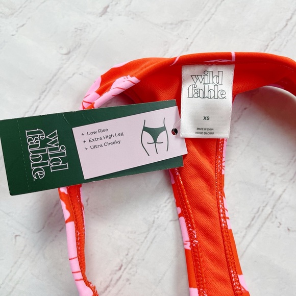 Wild fable NWT extra cheeky low rise tropical print bikini bottom - Picture 5 of 9